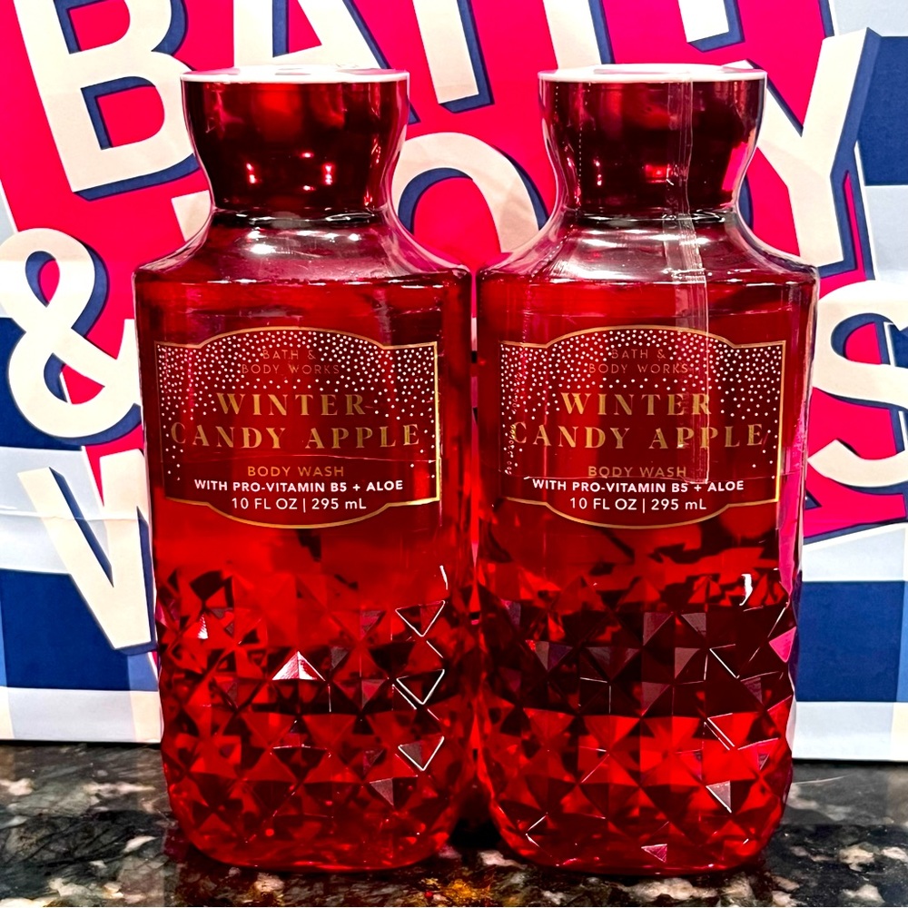 New Winter Candy Apple Bath & Body works Shower Gel 10oz Gift Set (pack of 2)